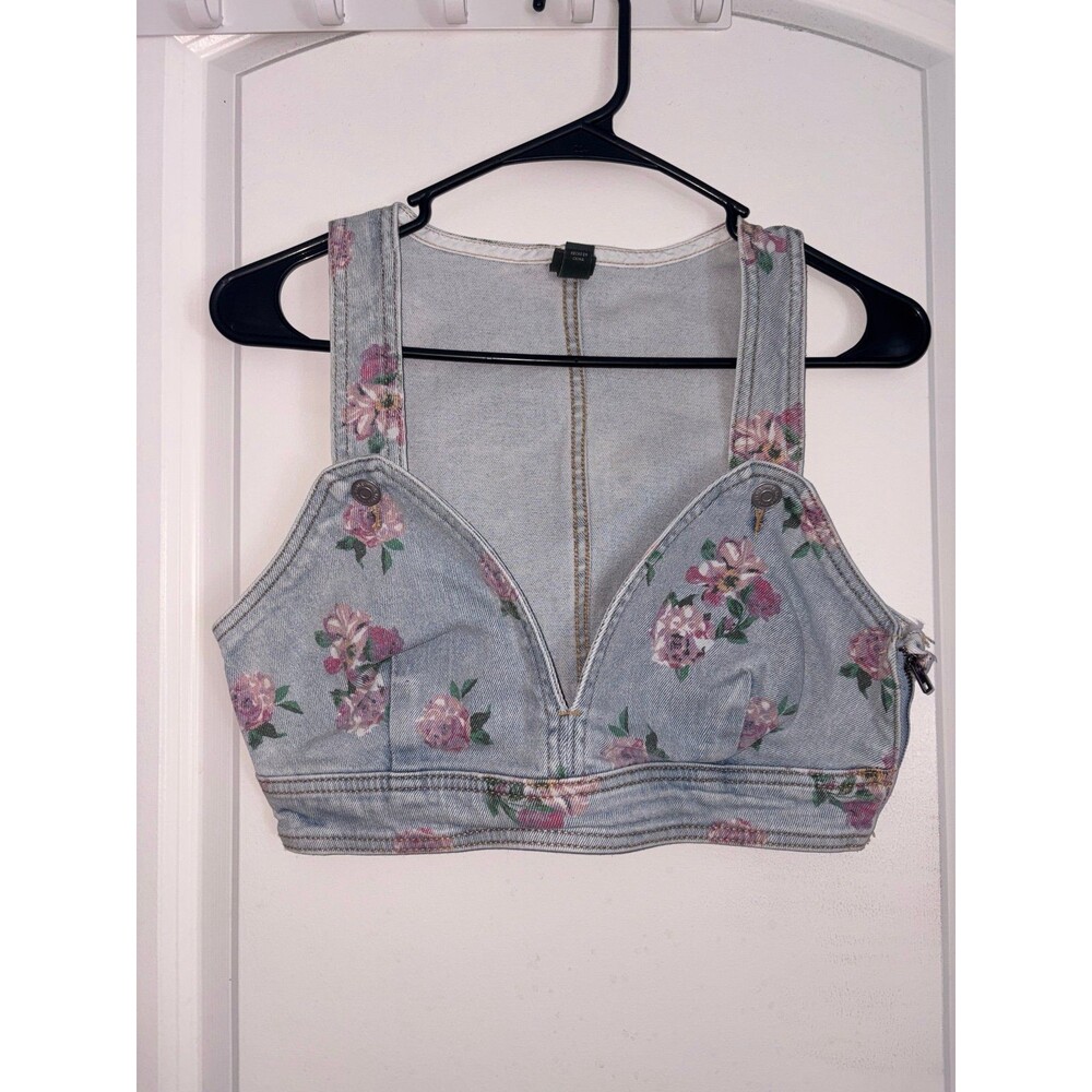 Women’s Wild‎ Fable denim cropped Bralette Vest S EUC